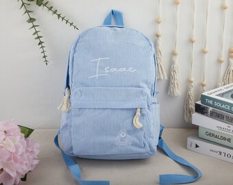 School supplies,Personalized corduroy backpack,,Childrens Gifts,school bag Custom, girls backpack, preschool backpack,birthday present