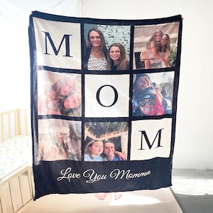 Personalized Blanket with Pthotos, Customized Photo Blanket Birthday Christmas Day Gifts for Adult Dad Mom Husband Boyfriend Wife