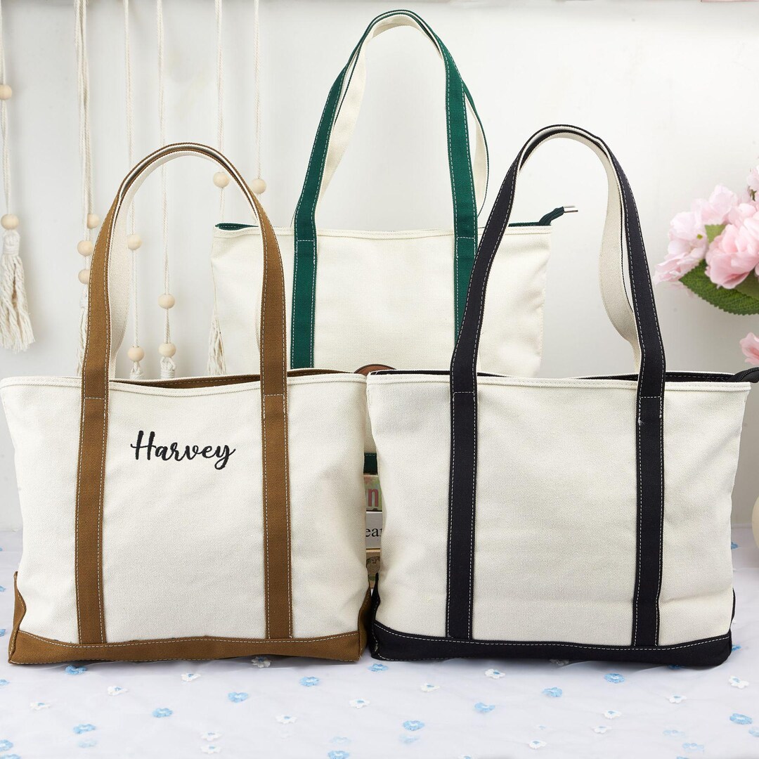 Embroidered Personalized Handbags, Custom Text Boat-shaped Handbags ...