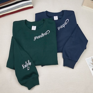 Custom Embroidered Unisex Sweatshirt-Embroidered Dad Sweatshirt-Gift for Dad-Father&#39;s Day Gift-Various embroidery styles-embroidered hoodie