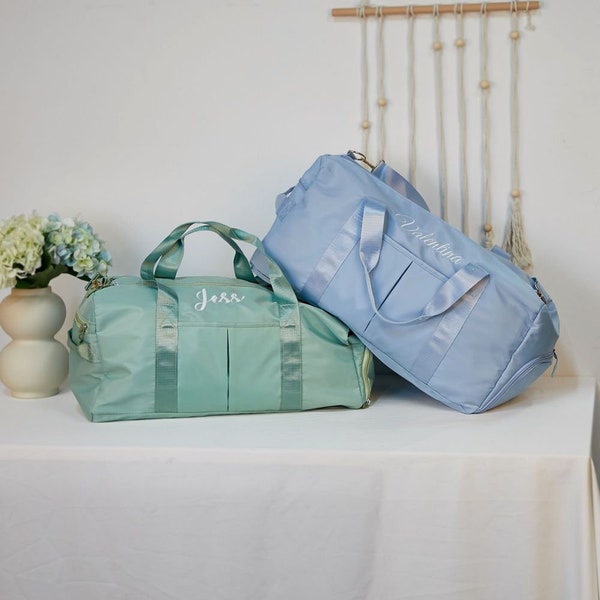 Personalized Duffle Bag, Mothers Day Gifts,Embroidered Yoga Duffle Bag,,Custom Weekender Bag, Travel Bag, Initial Gym Bag, Hospital Bag