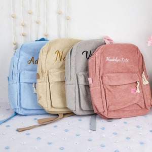 Sac à dos personnalisé pour bébé - sac à dos monogramme pour tout-petit - sac à dos en toile personnalisé - cartable préscolaire - joli cartable scolaire - cadeau d'anniversaire