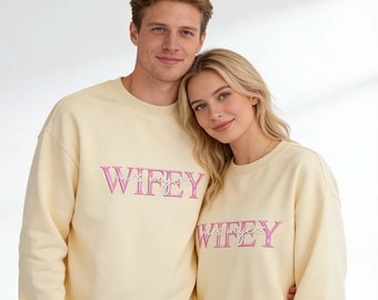 Personalized Gift for Wife,Embroidered Wifey Sweatshirt / Hoodie,Hubby Wifey Shirt,Gift For Bride, Future Mrs Hoodie,Engagement Gift