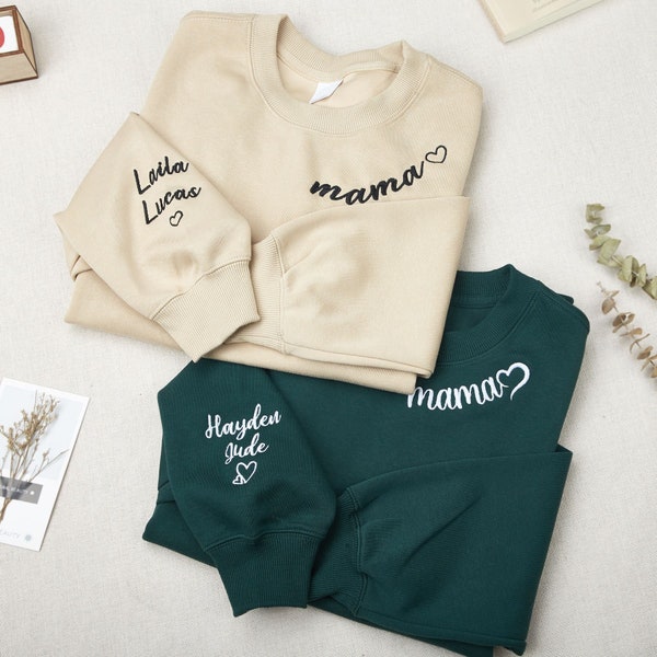 Custom Embroidered Sweatshirt，Personalized Text Sweatshirt，Embroidery Crewneck，Various embroidery styles，mother's day gift,Wedding Gift