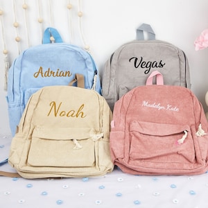 Sac à dos brodé pour tout-petits - Sac à dos personnalisé en toile pour enfants - Différents motifs - Cartable pour enfants - Sacs à dos pour tout-petits monogrammes - Cadeaux pour enfants