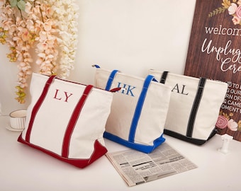Custom Tote Bag, Bridesmaid GiftsTote Bag, Embroidered Canvas Tote Bag with Initials, Bridal Shower, Personalized Gifts, Bachelorette Gifts