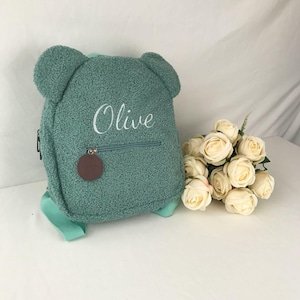 Sac à dos personnalisé pour enfants - Sac à dos en peluche ours - Sac pour enfants d'âge préscolaire - Sac à dos brodé - Sac pour enfants avec nom - Cadeau pour enfants