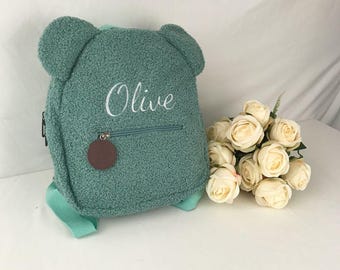 Personalized Children's Backpack - Plush Bear Backpack - Preschool Bag - Embroidered Backpack - Children's Bag With Name - Children's Gift