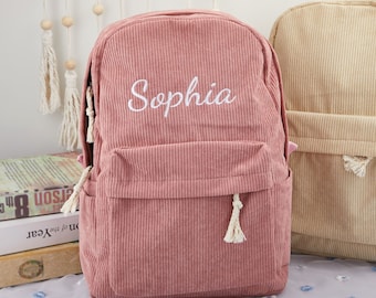 Personalized Kids Canvas Backpack-Embroidered Toddler Backpack-Kids School Bag-Monogram Toddler Backpacks-Preschool Book Bag-Childrens Gifts