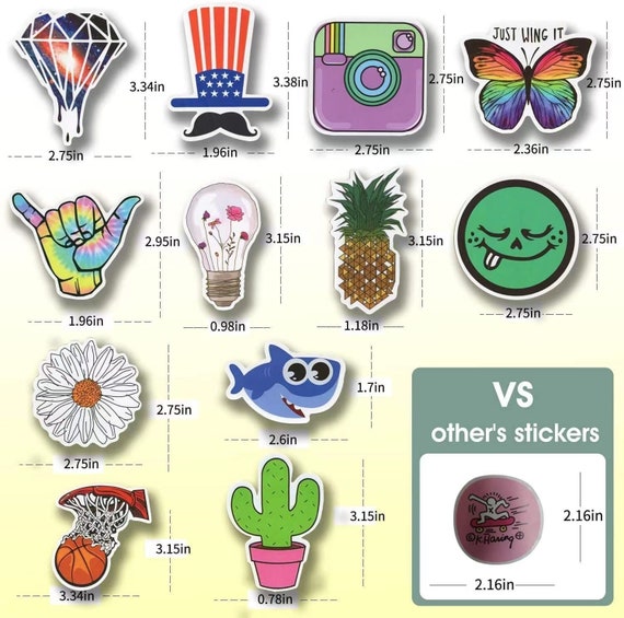 200Pcs Cute Stickers,Vinyl Waterproof Stickers for  Laptop,Bumper,Skateboard,Water Bottles,Computer,Phone, Cute Kawaii Stickers  for Kids Teens Girls