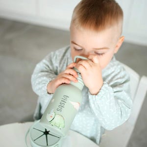 Nachhaltige Trinkflasche für Kinder, BPA-frei mit Strohhalm, umweltfreundliches und praktisches Design
