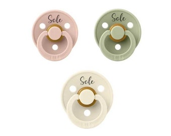 BIBS Colour Set of 3 Natural Rubber Latex Pacifiers | Personalisable