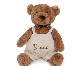 Personalized Teddy Bear with Name – JBØRN Custom Plush Toy – Unique Baby Gift – Embroidered Cuddly Toy – Newborn Gift – Personalized Toy