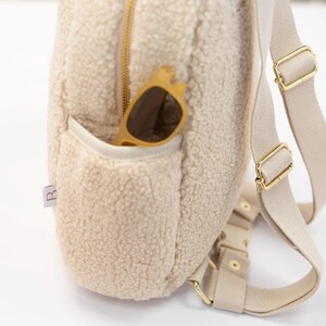 Personalisierter Kinder Rucksack in Rosa, Beige und Braun, einzigartiges Design für Kinder