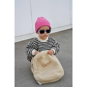 Sac à dos maternelle personnalisé brodé avec nom | sac à dos en peluche souple pour enfants | cadeau pour enfant pour la garderie ou le voyage unisexe