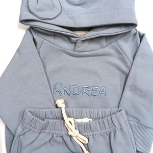 JBØRN Organic Cotton Baby Teddy Ears Hoodie & Joggers Set Personalisable Bild 7