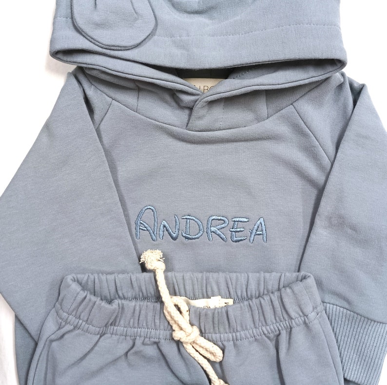 JBØRN Organic Cotton Baby Teddy Ears Hoodie & Joggers Set Personalisable zdjęcie 7