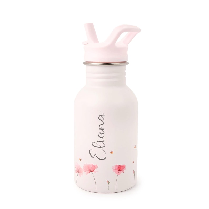 Kinderflasche aus Edelstahl, nachhaltig mit Strohhalm, perfekt für den täglichen Gebrauch