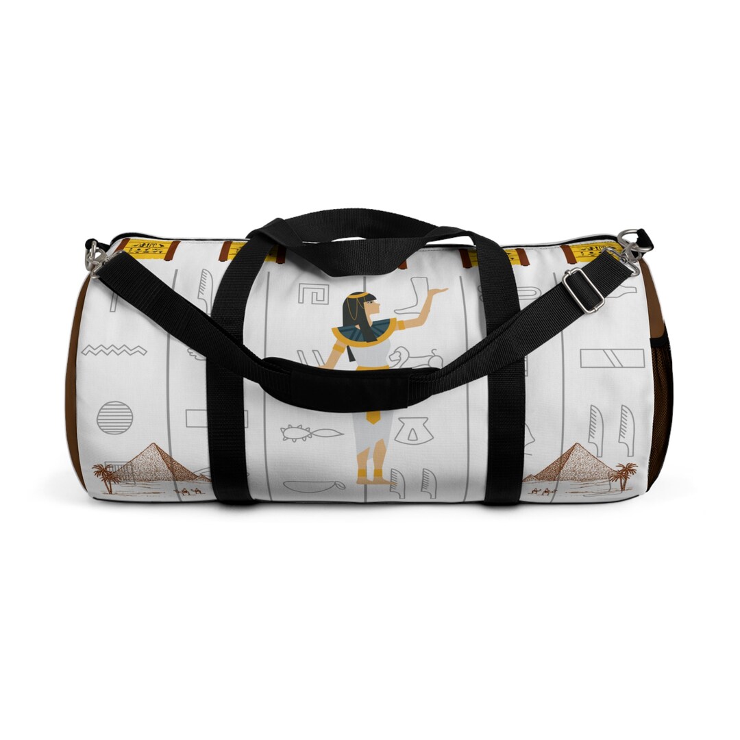 Ancient Egyptian Duffel Bag, Hieroglyph Bag, Travel Bag, Unique Travel Suitcase, College Student