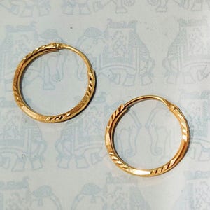 22K Yellow Real Gold Hoops & Earrings, Minimalist, Dainty, Gift For Her, Handmade, Hoop Earrings, Ballies, Light Weight Hoops, Gift For Her.