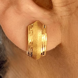 22K Real Gold Hoop Earrings | Handmade Yellow Gold Hoops | Lightweight Dainty Gold Earrings | Gift for Her| Classic Jewelry| Minimalist Hoop