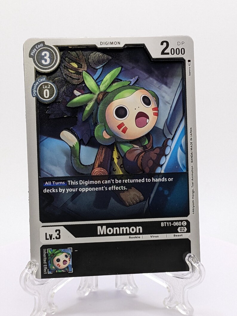 MONMON Aka Koemon Digimon 3D Shadowbox Art Card | Handmade, One of a ...