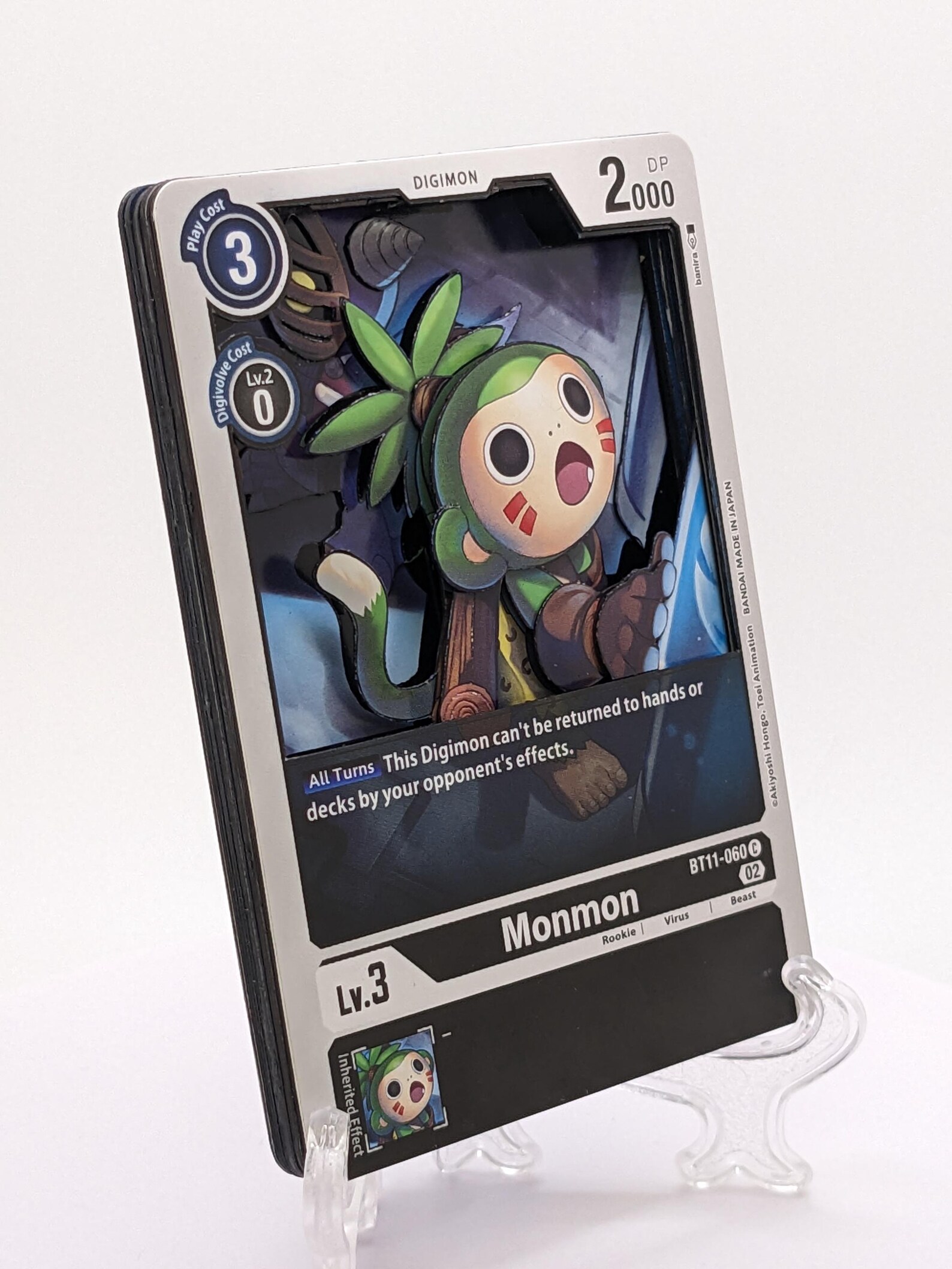 MONMON Aka Koemon Digimon 3D Shadowbox Art Card | Handmade, One of a ...