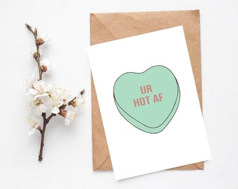 Funny Valentines Day Card. Printable Valentines Card. Funny Card. Candy Heart Card. Valentine's Card Digital Download. Valentine's Day.