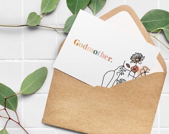 Godmother Mothers Day Card. Mother's Day Card. Custom Printable Greeting Card. Funny Greeting Card. Digital Download. Godparents. Godmom.