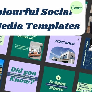 40 Real Estate Instagram Post Templates for Canva, Real Estate Marketing, Realtor instagram Post Template, Social Media Posts and Stories