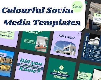 40 Real Estate Instagram Post Templates for Canva, Real Estate Marketing, Realtor instagram Post Template, Social Media Posts and Stories