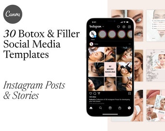 30 Botox and Filler Instagram Template for Canva, Dermal Fillers Templates, Beauty Cosmetic, Botox Templates, Skincare, Aesthetics Template