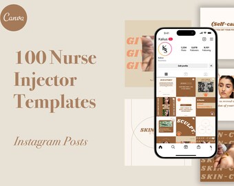100 Nurse Injector Instagram Templates for Canva, Botox & Filler Templates, Skincare Social Media Template, Editable Beauty Templates