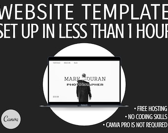 Canva Website Template, Photography Website Theme, Landing Page Templates for Photographers, Web Marketing Templates, Portfolio, Blog