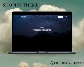 Space Shopify Theme, Ecommerce Branding, Shopify 2.0 Theme Website, Cosmic Website Template, Minimalist, Galaxy Stars Style Web Design
