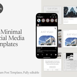 40 Real Estate Social Media Instagram Templates for Canva, Real Estate Marketing, Realtor Instagram Feed Posts and Stories, Realtor Branding