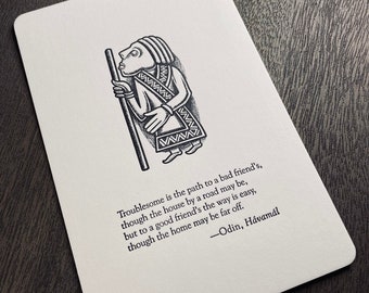 Odins Rat: Freundlicher Besucher Postkarte (Letterpress, USA-made)