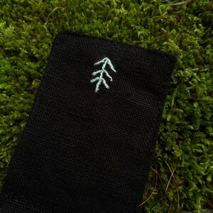 Hand-Embroidered Linen Bookmark