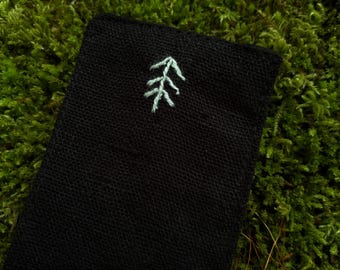 Hand-Embroidered Linen Bookmark