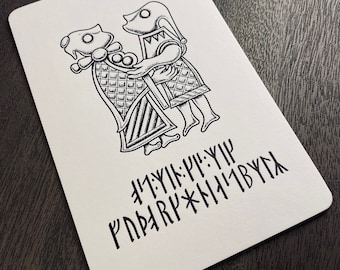Runes & Love Postkarte (Letterpress, USA-Made)
