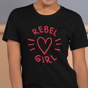 Rebel Girl Shirt Women’s  / Bikini Kill inspired / Retro Feminist / 90s Riot Grrrl Vintage Punk Style