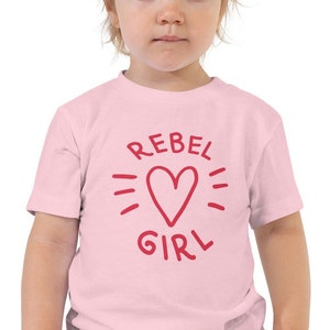 Rebel Girl Toddler Short Sleeve Shirt / Vintage 90s Riot Grrrl Punk Style