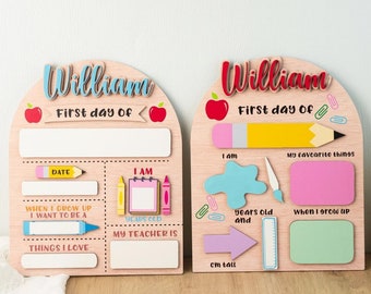 First Day of School Sign, Last Day of School Sign, Back to School Sign, Kindergarten Wooden School Board for Kids, Back to School Photo Prop