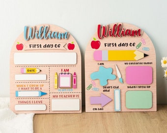 Custom Name Sign, First & Last Day School Sign,First and Last Day School Sign,School Photo Props,Back to School Sign,1st Day of School Board