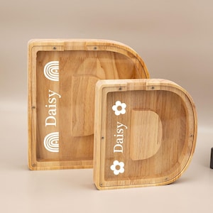 Alcancía personalizada con nombre, alcancía para niños, alcancía con letras, regalo de cumpleaños para niños, regalos de Navidad para niños, nietos y sobrinos.