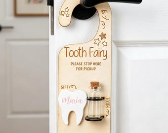 Tooth Fairy Door Hanger, Tooth Fairy Pick up and Drop off, Gift for Kids, Tooth Fairy Box, Tooth Fairy Door Hanger, Wooden Tooth Fairy Sign