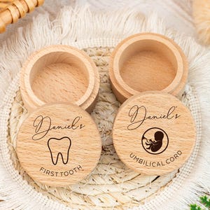 Caja para el cordón umbilical del bebé, caja para los dientes de leche, caja para el primer corte de pelo del bebé, soporte de madera para el primer corte de pelo, regalo ideal para niños, nuevos padres y baby shower
