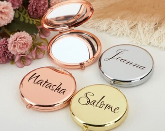 Personalized Bridesmaid Pocket Mirror,Women Mirror with Name,Wedding Gifts,Gifts for Her,Friends Gifts,Wedding Keepsake,Bridesmaid Gifts