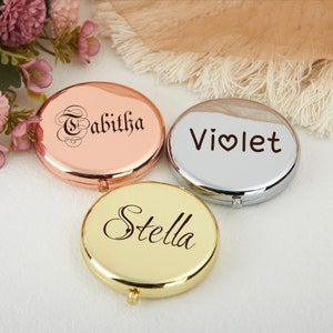 Personalized Compact Mirror,Makeup Pocket,Gift for Mom from Daughter,Mother of the Bride Gift,Mother of Groom,Wedding Bridesmaid Gifts image 1