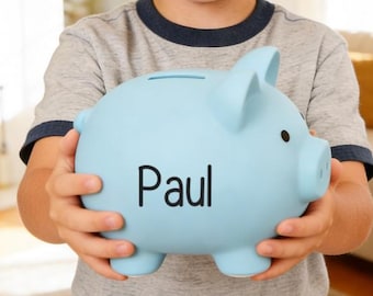 Hucha personalizada con nombre, hucha personalizada para bebés (niños y niñas), regalo de cumpleaños infantil, decoración para la habitación infantil, regalo para niñas, regalo para niños.